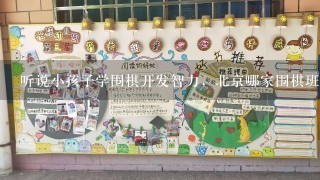 听说小孩子学围棋开发智力，北京哪家围棋班不错啊？