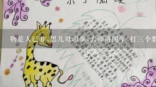 物是人已非,思儿母泪垂,大师讲国学.打三个数字求解