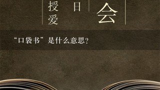 “口袋书”是什么意思？